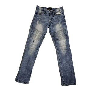 WT02 Distressed Straight Leg Acid Washed Men's Jeans Size 30x30 Y2K Look